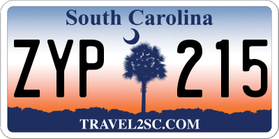 SC license plate ZYP215