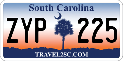 SC license plate ZYP225