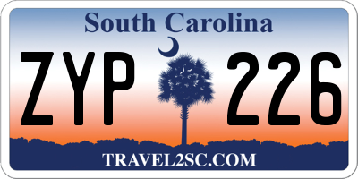 SC license plate ZYP226