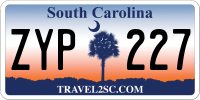 SC license plate ZYP227