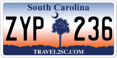 SC license plate ZYP236