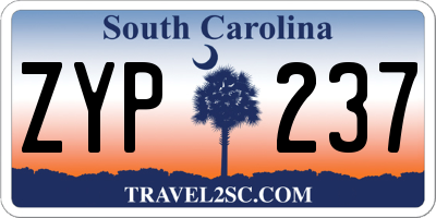 SC license plate ZYP237