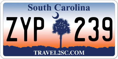 SC license plate ZYP239