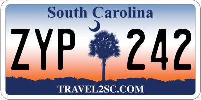 SC license plate ZYP242