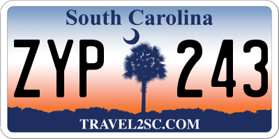 SC license plate ZYP243
