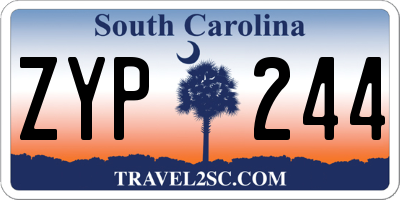 SC license plate ZYP244