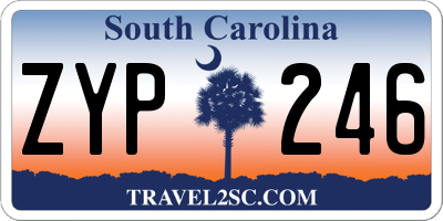 SC license plate ZYP246