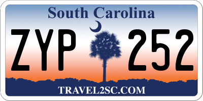 SC license plate ZYP252