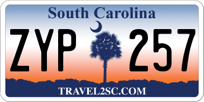 SC license plate ZYP257