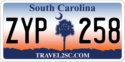 SC license plate ZYP258