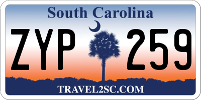 SC license plate ZYP259