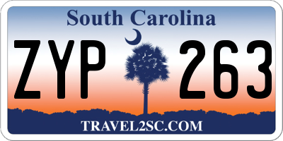 SC license plate ZYP263
