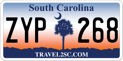 SC license plate ZYP268