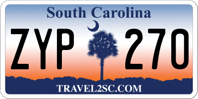 SC license plate ZYP270