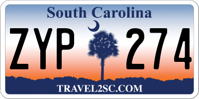 SC license plate ZYP274