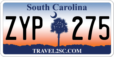 SC license plate ZYP275