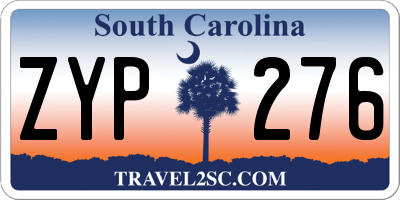 SC license plate ZYP276