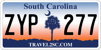 SC license plate ZYP277