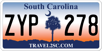 SC license plate ZYP278