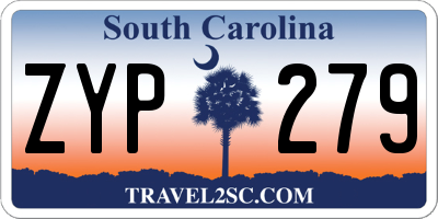 SC license plate ZYP279