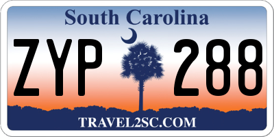 SC license plate ZYP288