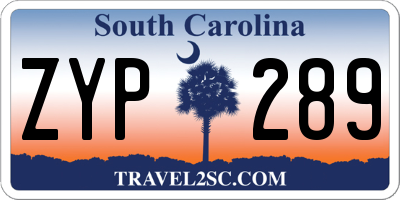 SC license plate ZYP289