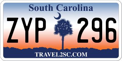 SC license plate ZYP296