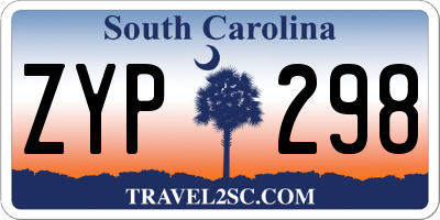 SC license plate ZYP298