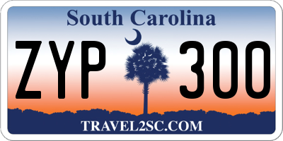 SC license plate ZYP300