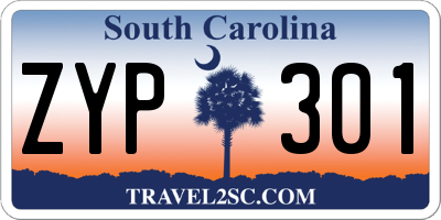 SC license plate ZYP301