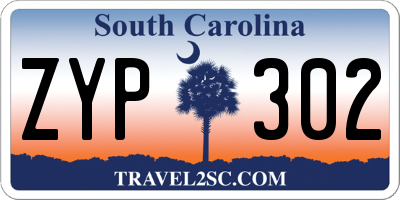 SC license plate ZYP302