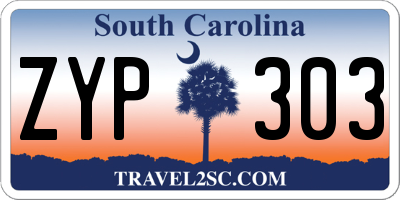 SC license plate ZYP303