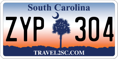 SC license plate ZYP304