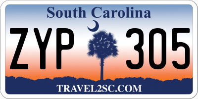 SC license plate ZYP305