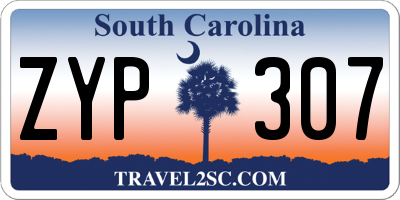 SC license plate ZYP307