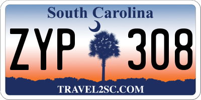 SC license plate ZYP308