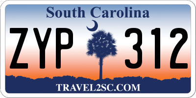 SC license plate ZYP312