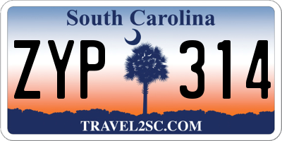 SC license plate ZYP314
