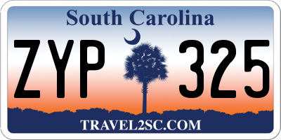 SC license plate ZYP325