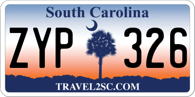 SC license plate ZYP326