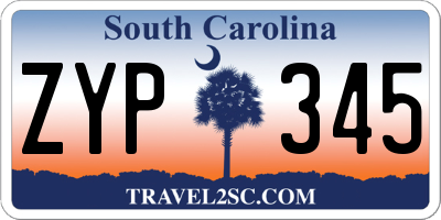 SC license plate ZYP345