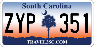 SC license plate ZYP351