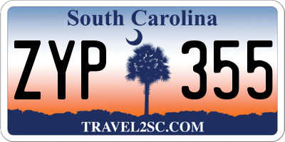 SC license plate ZYP355
