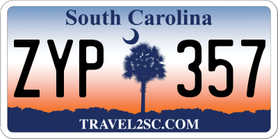 SC license plate ZYP357