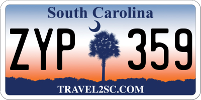 SC license plate ZYP359
