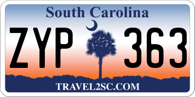 SC license plate ZYP363