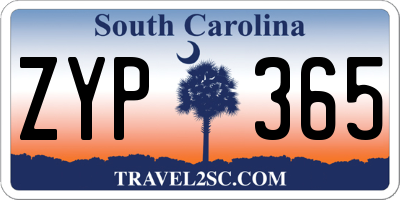 SC license plate ZYP365