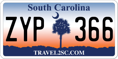 SC license plate ZYP366