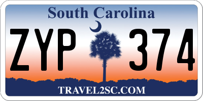 SC license plate ZYP374