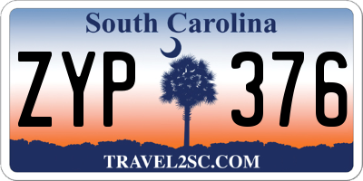 SC license plate ZYP376